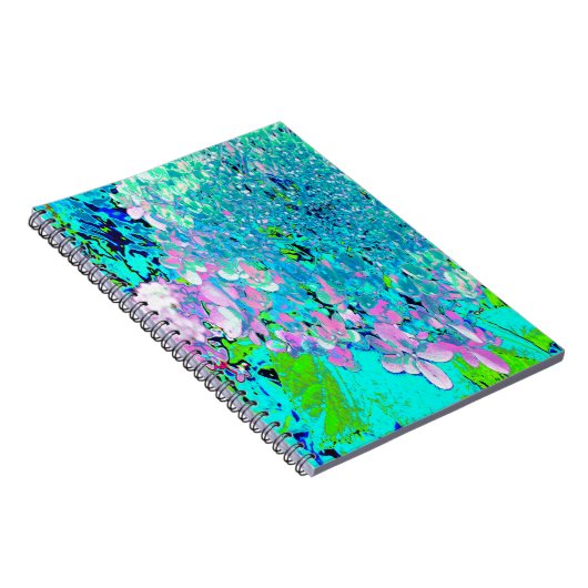 ピンクエレガントとブルーのライムライトアジサイ ノートブック (右側)