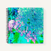 ピンクエレガントとブルーのライムライトアジサイ ノートブック (正面)
