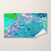 ピンクエレガントとブルーのライムライトアジサイ バスタオルセット (ハンドタオル)