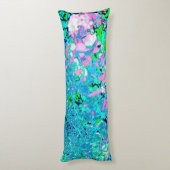 ピンクエレガントとブルーのライムライトアジサイ ボディピロー (裏面 (縦))