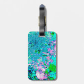 ピンクエレガントとブルーのライムライトアジサイ ラゲッジタグ (裏面縦)