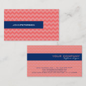 ピンクエレガントとブルーのレトロシボロンパターン 名刺 (正面/裏面)