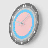 ピンクエレガントとブルーの壁時計 ラージ壁時計 (傾斜)