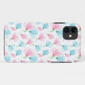 ピンクエレガントとブルーの花柄 Case-Mate iPhoneケース (裏面(横))