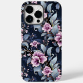 ピンクエレガントとブルーオーキッドフローラ Case-Mate iPhoneケース (裏面)