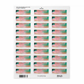 ピンクエレガントとブルー結婚の差出人住所 ラベル (フルシート)