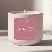 ピンクエレガントとホワイトのカスタムキャンドル スクエアシール