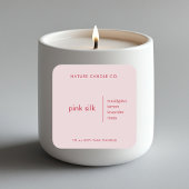 ピンクエレガントとホワイトのカスタムキャンドル スクエアシール