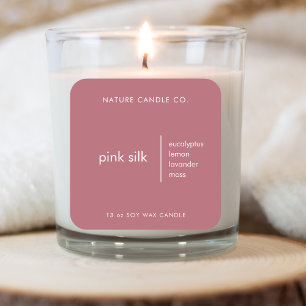 ピンクエレガントとホワイトのカスタムキャンドル スクエアシール