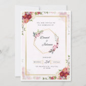 ピンクエレガントとホワイトのモダン結婚式招待状 招待状 (正面)