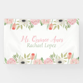 ピンクエレガントとホワイトウォーターのカラーフローラ 横断幕