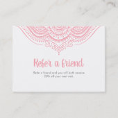 ピンクエレガントとホワイトレースの紹介カード 紹介カード (正面)