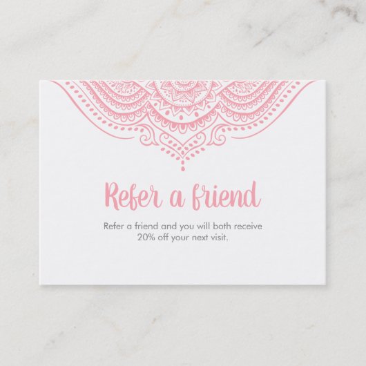 ピンクエレガントとホワイトレースの紹介カード 紹介カード (正面)