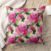 ピンクエレガントと白のインパティエンズフラワーパターン クッション (ブランケット)