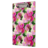 ピンクエレガントと白のインパティエンズフラワーパターン クリップボード (左)