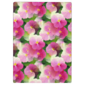 ピンクエレガントと白のインパティエンズフラワーパターン クリップボード (裏面)