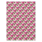 ピンクエレガントと白のインパティエンズフラワーパターン テーブルクロス (正面)