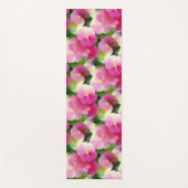ピンクエレガントと白のインパティエンズフラワーパターン ヨガマット (正面)