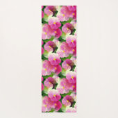 ピンクエレガントと白のインパティエンズフラワーパターン ヨガマット (裏面)