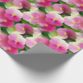 ピンクエレガントと白のインパティエンズフラワーパターン ラッピングペーパー (角)