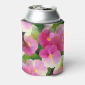 ピンクエレガントと白のインパティエンズフラワーパターン 缶クーラー (缶裏面)