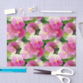 ピンクエレガントと白のインパティエンズフラワーパターン 薄葉紙 (クラフト)