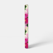 ピンクエレガントと白のインパティエンズフラワーパターン SAMSUNG GALAXYケース (左側面)