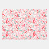 ピンクエレガントと白のクリスマスの抽象芸術 ラッピングペーパーシート (正面)