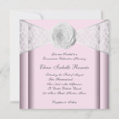 ピンクエレガントと白のバラキンセアニェラ 招待状 (裏面)