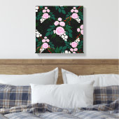 ピンクエレガントと白のフローラの水の絵を描色 キャンバスプリント (インサイチュ (寝室))