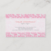 ピンクエレガントと白のフローラダマスク模様 名刺 (裏面)