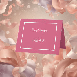 ピンクエレガントと白の客席カード サンキューカード