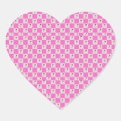 ピンクエレガントと白の格子柄 ハートシール (正面)