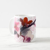 ピンクエレガントと紫のさくらんぼ コーヒーマグカップ (正面左)