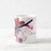 ピンクエレガントと紫のさくらんぼ コーヒーマグカップ (中央)