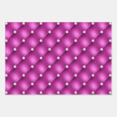 ピンクエレガントと紫のダイヤモンドタフテッドパターン ラッピングペーパーシート (正面3)