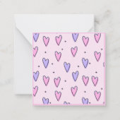 ピンクエレガントと紫のハートM ノートカード (裏面)