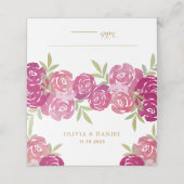 ピンクエレガントと紫のフローラ離れのバラ結婚s プレイスカード (外部開封)