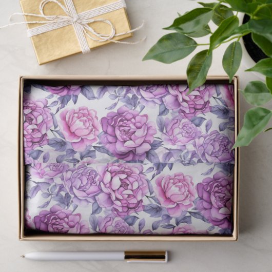 ピンクエレガントと紫のフローラ 薄葉紙 (ギフト)