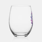 ピンクエレガントと紫のリース40歳の誕生日パーティー ステムなしワイングラス (右)