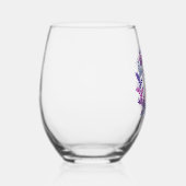 ピンクエレガントと紫のリース60th誕生日パーティー ステムなしワイングラス (右)