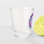 ピンクエレガントと紫のリース65th誕生日パーティー ショットグラス (左)