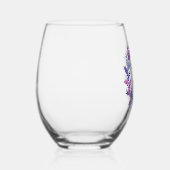 ピンクエレガントと紫のリース65th誕生日パーティー ステムなしワイングラス (右)