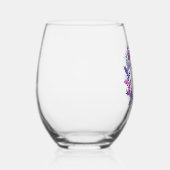 ピンクエレガントと紫のリース70th誕生日パーティー ステムなしワイングラス (右)