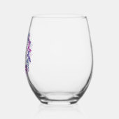 ピンクエレガントと紫のリース70th誕生日パーティー ステムなしワイングラス (左)