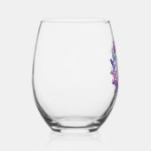 ピンクエレガントと紫のリース75th誕生日パーティー ステムなしワイングラス (右)