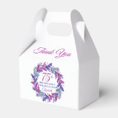 ピンクエレガントと紫のリース75th誕生日パーティー フェイバーボックス (裏面サイド)