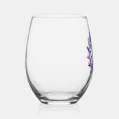 ピンクエレガントと紫のリース85th誕生日パーティー ステムなしワイングラス (右)