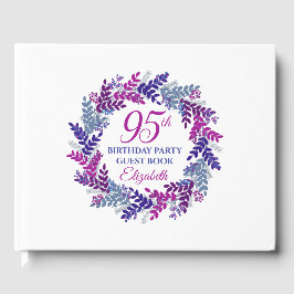 ピンクエレガントと紫のリース95th誕生日パーティー ゲストブック