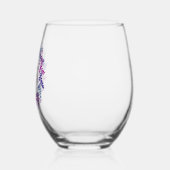 ピンクエレガントと紫のリース95th誕生日パーティー ステムなしワイングラス (左)